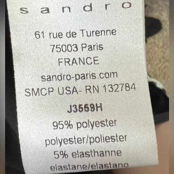 Sandro Black A-Line leather trim Midi Skirt - Picture 6 of 8